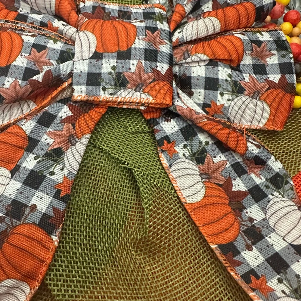 Chic Orange Textured wreath for the holidays